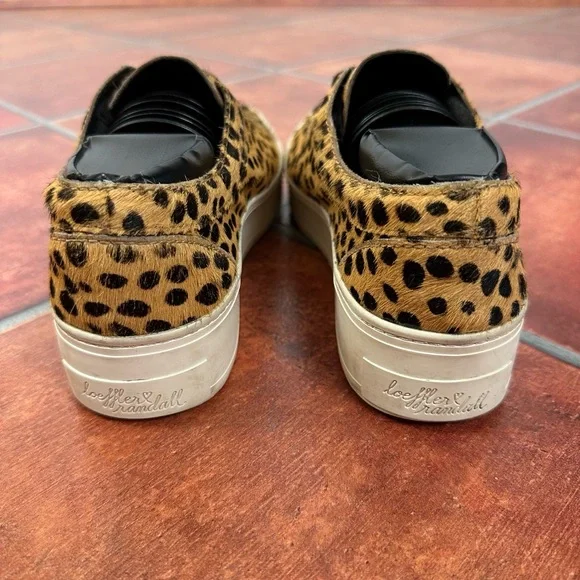 Loeffler Randall Calf Hair Cheetah Print Platform Sneakers Size 7.5 - Picture 11 of 12